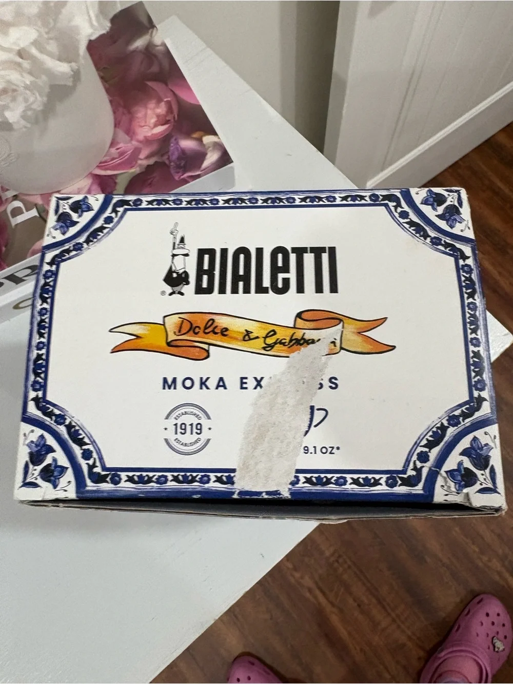 Dolce & Gabbana Blue and White Decorative Stovetop Espresso Maker